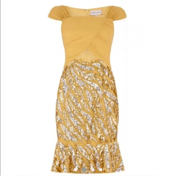 virgos lounge gold sequin dress Steel Cocktail Dress – Girl Meets Dress main image 1